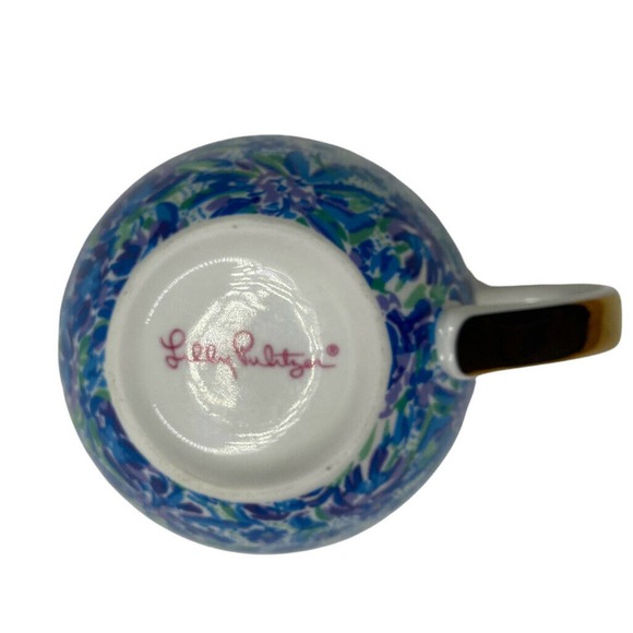 Lily Pulitzer Floral Gold Trim Ceramic Mug Cup - Picture 5 of 5